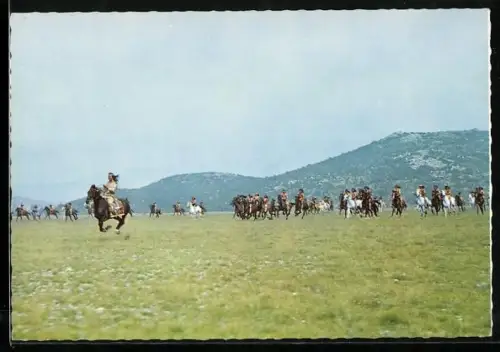 AK Filmszene aus Der Schatz im Silbersee, Winnetou kommt in letzter Minute