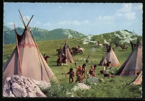 AK Winnetou, II. Teil, Die Bande dringt in ein Lager der Ponca-Indianer ein