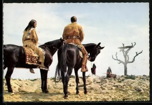 AK Pierre Brice und Lex Barker aus Winnetou, Karl May