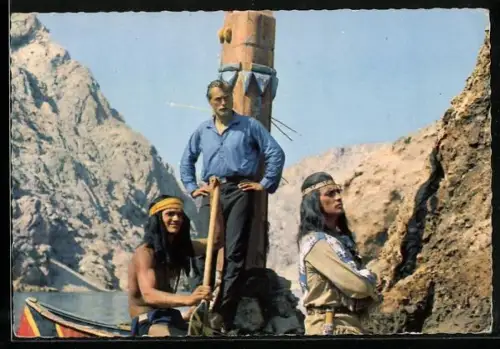 AK Schauspieler Pierre Brice und Lex Barker im Film Winnetou I.Teil