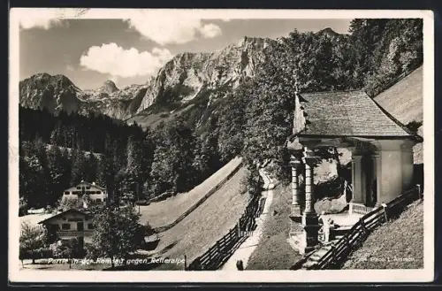 AK Ramsau b. Berchtesgaden, Pfarrkirche, Partie in der Ramsau gegen Reiteralp