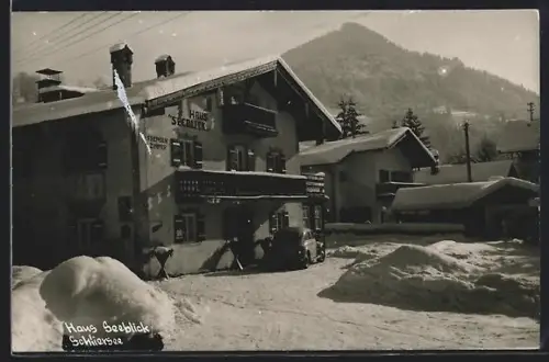 AK Schliersee, Haus Seeblick, Winteransicht