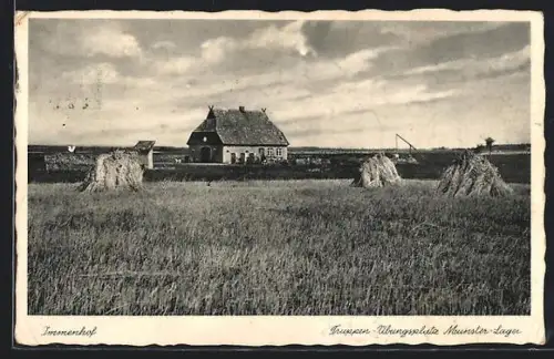 AK Munster-Lager, Immenhof mit Heuschobern