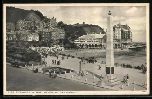 AK Llandudno, Pier Entrance & War Memorial
