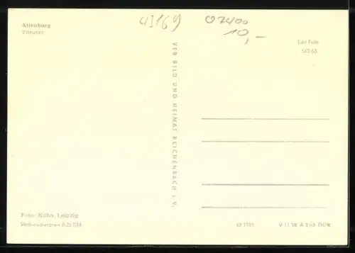 AK Altenburg, Theater bei Nacht