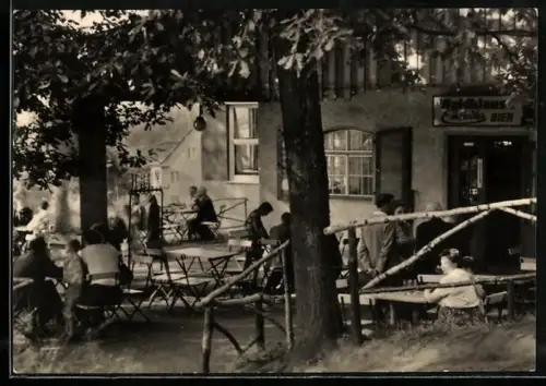 AK Einsiedel b. Karl-Marx-Stadt, Konsum-Gaststätte Waldklause, mit Biergarten