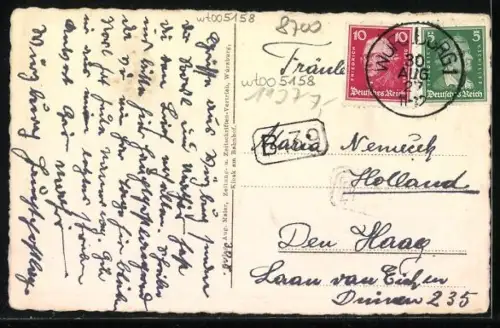 AK Würzburg, Gesamtansicht von der Steinburg