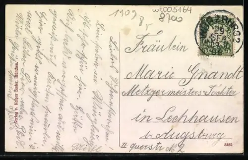 AK Würzburg, Blick von der Festung Marienberg auf Stadt und Alte Mainbrücke