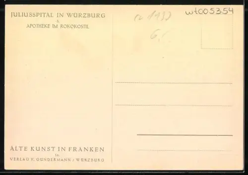 AK Würzburg, Juliusspital, Apotheke im Rokokostil