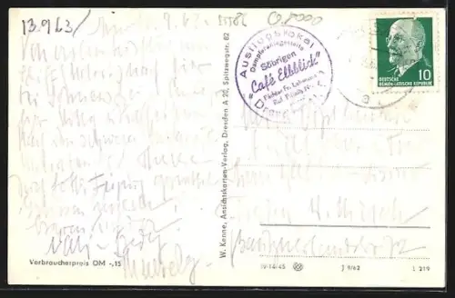 AK Söbrigen bei Pillnitz, Gaststätte und Café Elbblick