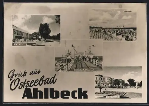 AK Ahlbeck, Seebrücke, Promenade, Strand