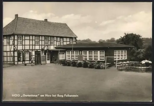 AK Falkenstein /Harz, HOG Gartenhaus bei Burg Falkenstein