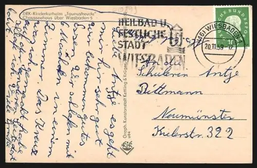 AK Chausseehaus über Wiesbaden, DRK-Kinderkurheim Taunusfreude, Mehrfachansicht