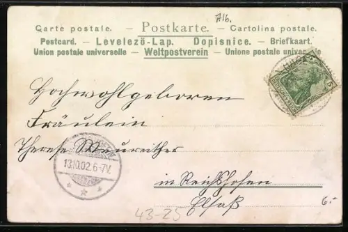 Lithographie Dirigent dirigiert einen Männerchor