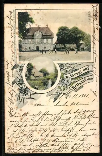 AK Rethem a. d. Aller, Strassenpartie mit Kindern, Ortspartie