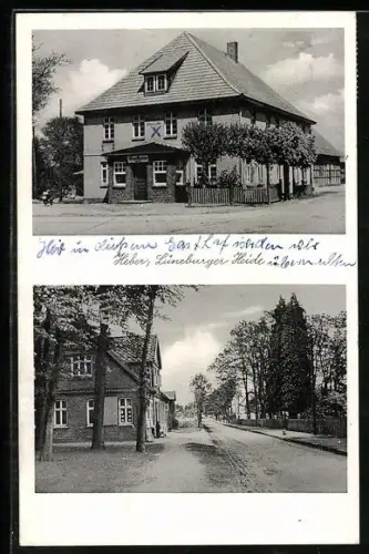 AK Heber /Lüneburger Heide, Gasthaus, Strassenpartie
