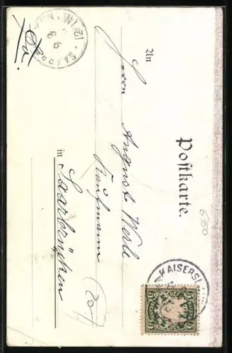 Lithographie Kaiserslautern, Einweihung der Apostelkirche 1. Sept. 1901