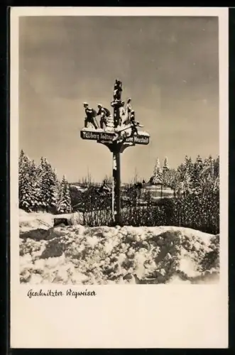 AK Geschnitzter Wegweiser nach Todtnau und Neustadt