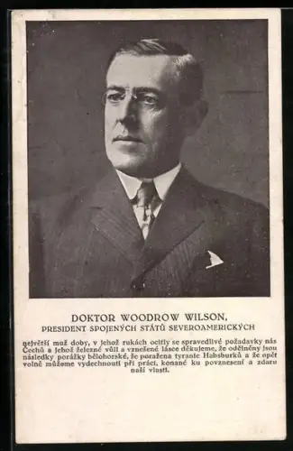 AK Portrait von Präsident Woodrow Wilson