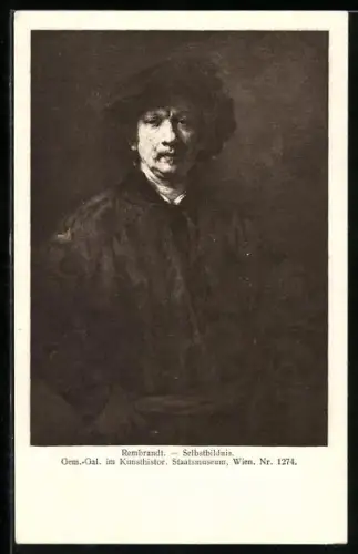 AK Selbstportrait von Rembrandt van Rijn