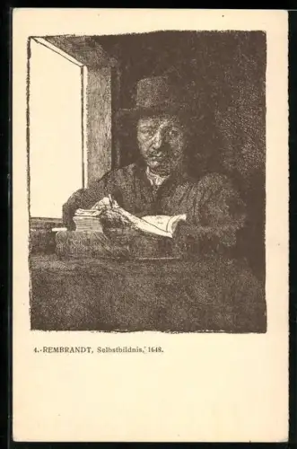 AK Selbstportrait von Rembrandt van Rijn