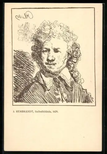 AK Selbstportrait von Rembrandt van Rijn