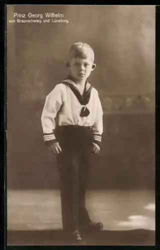 AK Portrait des jungen Prinz Georg Wilhelm von Braunschweig und Lüneburg