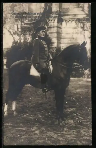 AK Generalfeldmarschall v. d. Goltz zu Pferde, Generalgouverneur von Belgien, Heerführer