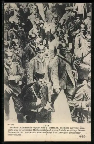 AK German soldiers having stepped upon Dutch territory desarmed and brought prisoner, Kriegsgefangene