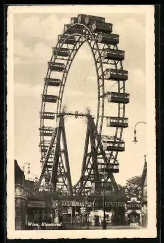 AK Wien, Wiener Prater, Blick auf das Riesenrad