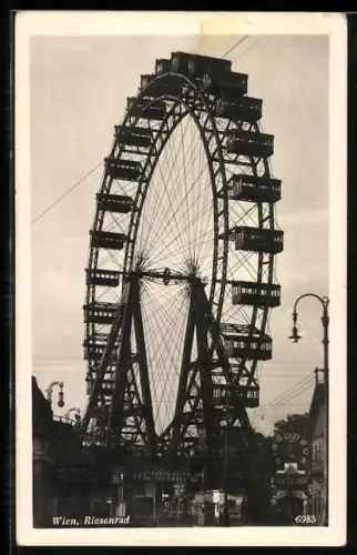 AK Wien, Wiener Prater, Ansicht vom Riesenrad
