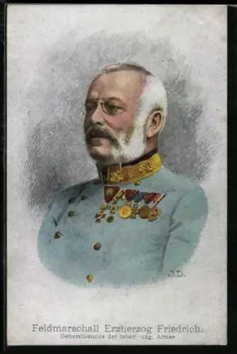 Künstler-AK Feldmarschall Erzherzog Friedrich, Generalissimus der österr.-ung. Armee