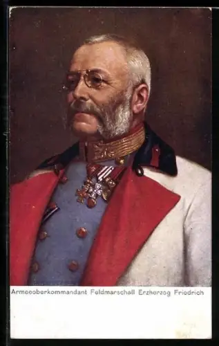 AK Armeeoberkommandant Feldmarschall Erzherzog Friedrich in Uniform und Mantel