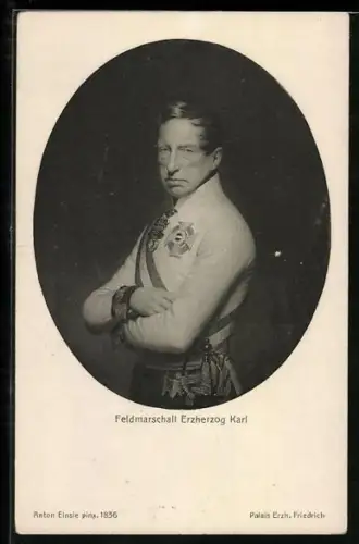 AK Feldmarschall Erzherzog Karl von Österreich in weisser Uniform