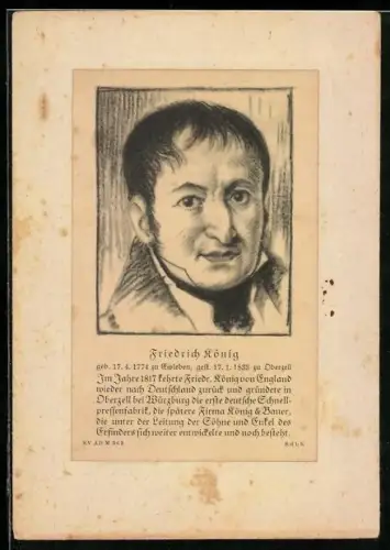 AK Erfinder der Schnellpresse Friedrich König