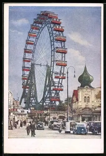 AK Wien, Wiener Prater, Ansicht vom Riesenrad