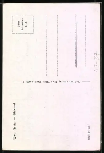 AK Wien, Wiener Prater, Ansicht vom Riesenrad