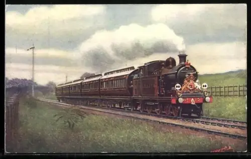 Künstler-AK Royal Train near Banstead, LB & SC Ry.