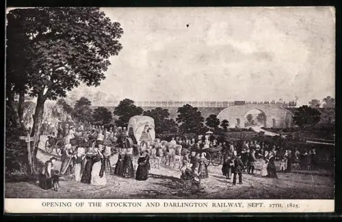 Künstler-AK Opening of the Stockton and Darlington Railway, Sept. 27th 1825