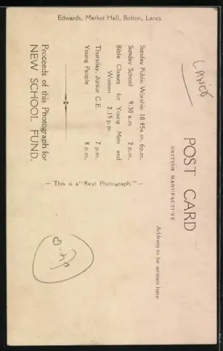 AK Longford, Salem Baptist Church, Rev. A Garside