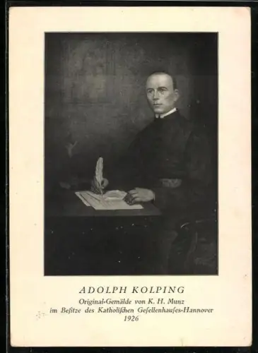 Künstler-AK K. H. Munz: Adolph Kolping am Schreibtisch