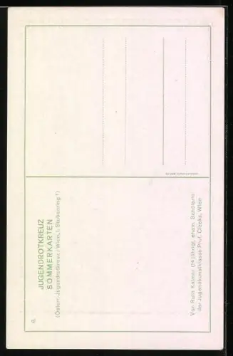 AK Kleines Mädchen gibt Jungem eine Blume, Rotes Kreuz