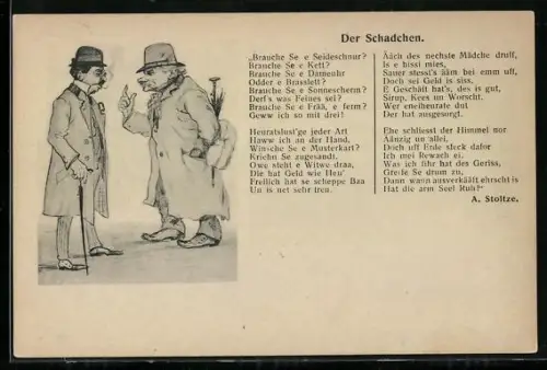 AK Der Schadchen, Gedicht von Adolf Stoltze