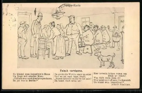 AK Falsche verstanne, Gedicht von Adolf Stoltze