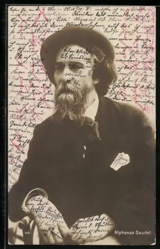 AK Portrait Alphonse Daudet