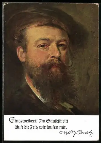 Künstler-AK Wilhelm Busch: Bildnis des Malers