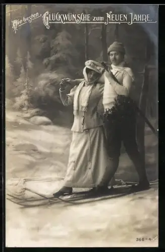 AK Skifahrer in einer schneebedeckten Landschaft