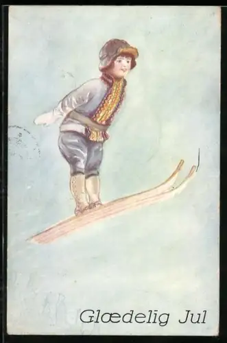 AK Kind beim Skisprung