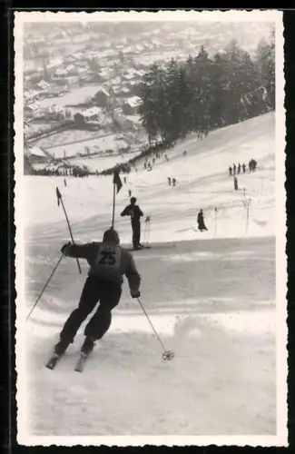 AK Skifahrer bei der Talfahrt