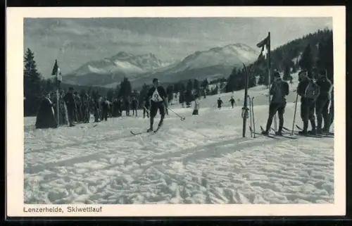 AK Lenzerheide, Skiwettlauf mit Gebirgspanorama